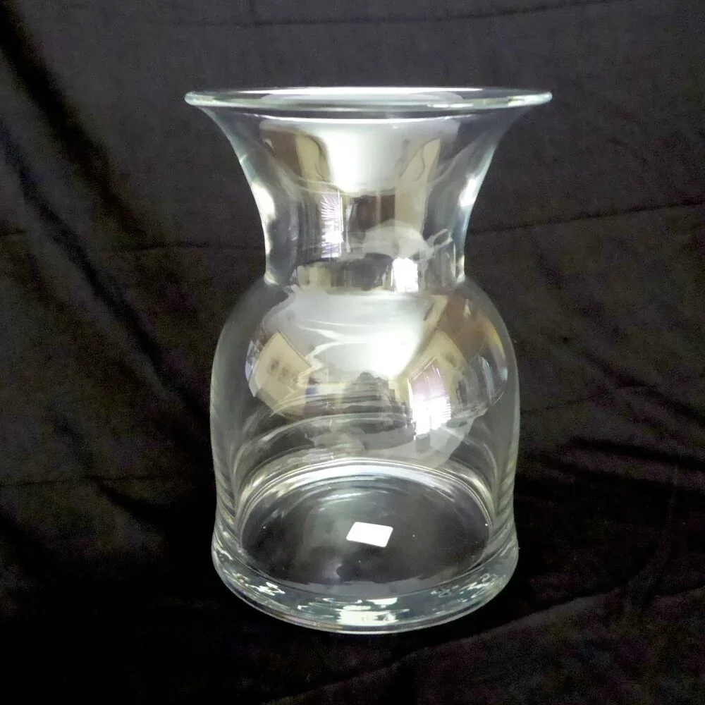 NEW 10.25” CRATE & BARREL LARGE GLASS FLOWER BOUQUET VASE